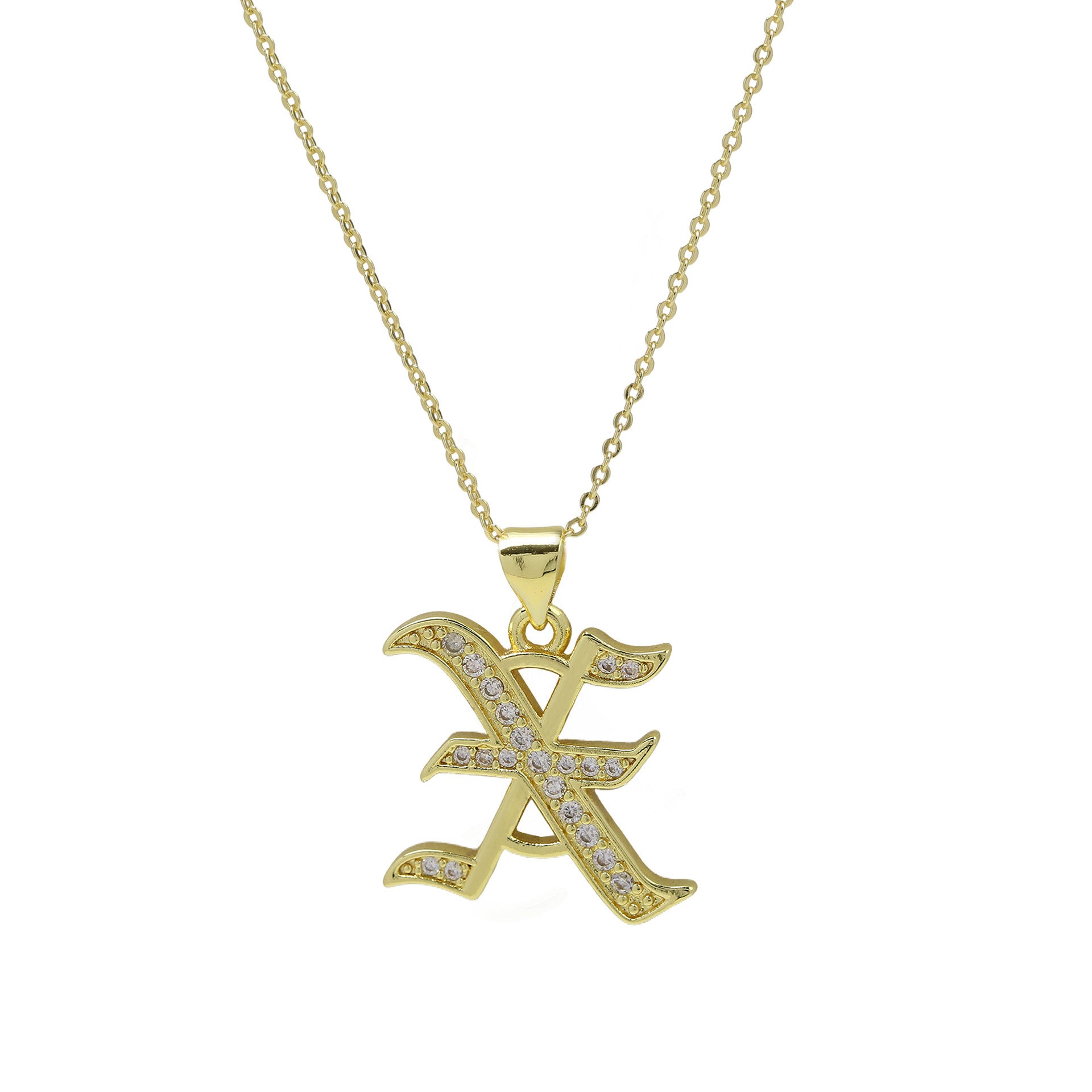 Lawson Old English Initial Necklace - X Necklace [WYGBJHT5]