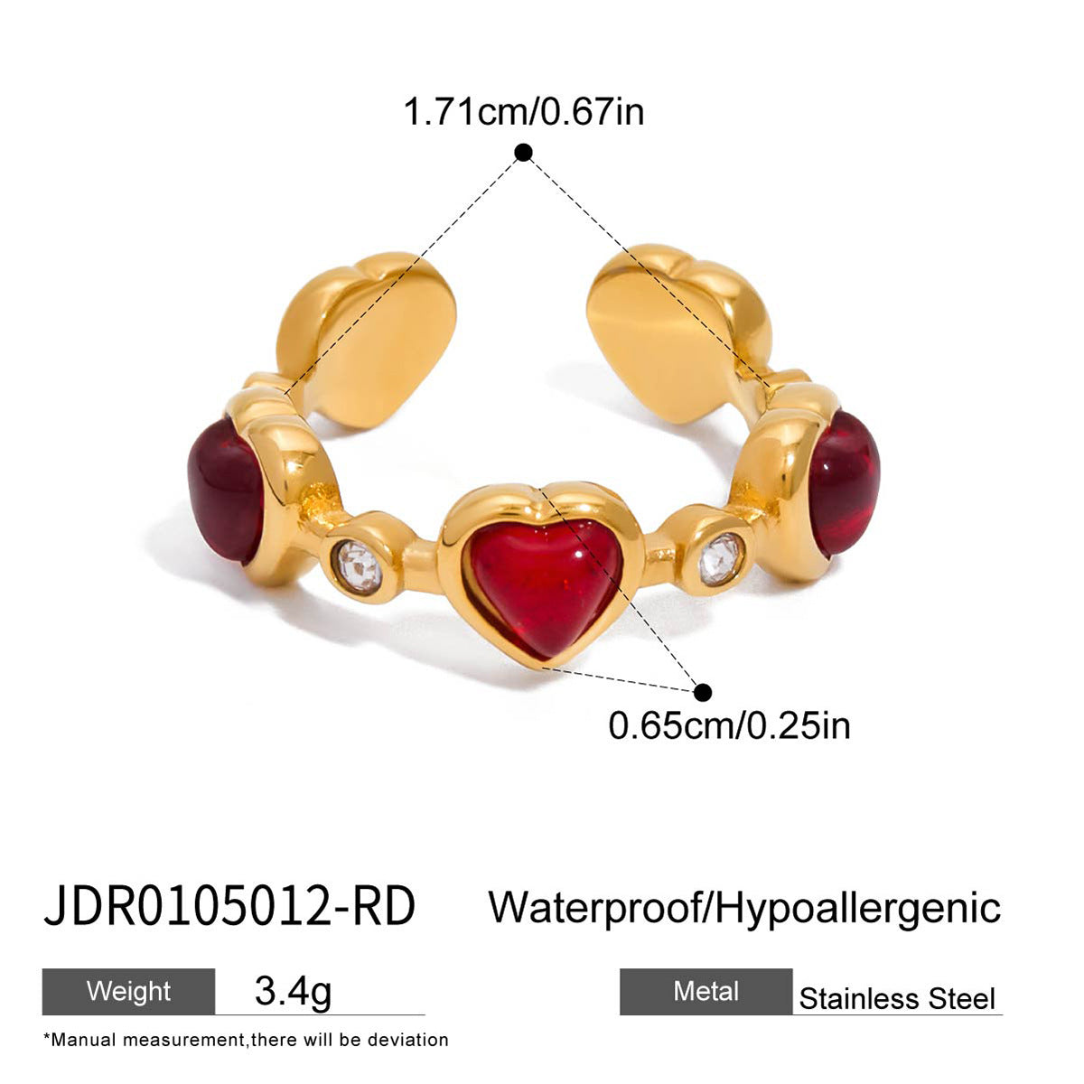 Quinley Crystal Ring Set - Paved Band Ring - Red [5YIKDBSO]
