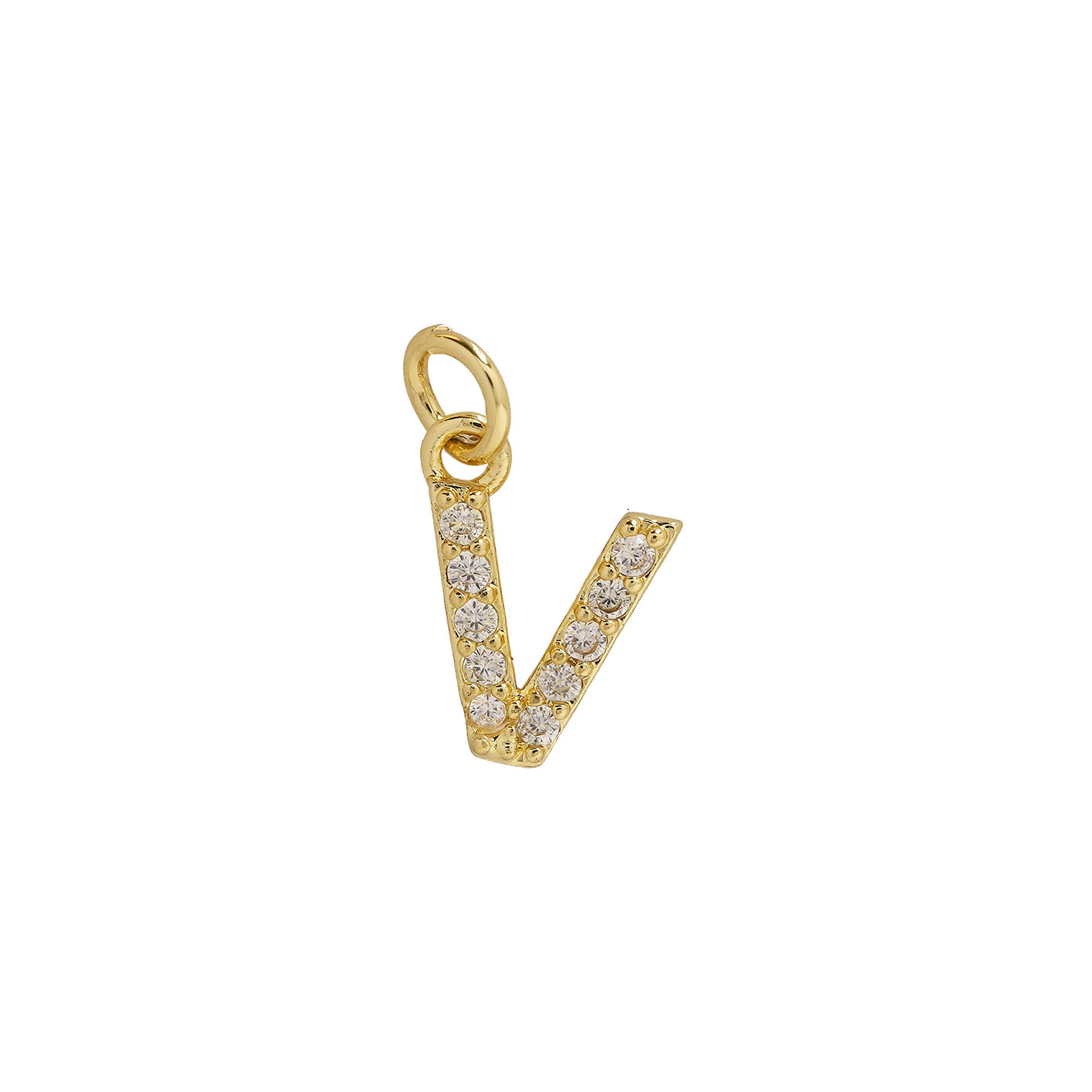Leilah Zircon Initial Necklace - V [CFEU4X2K]