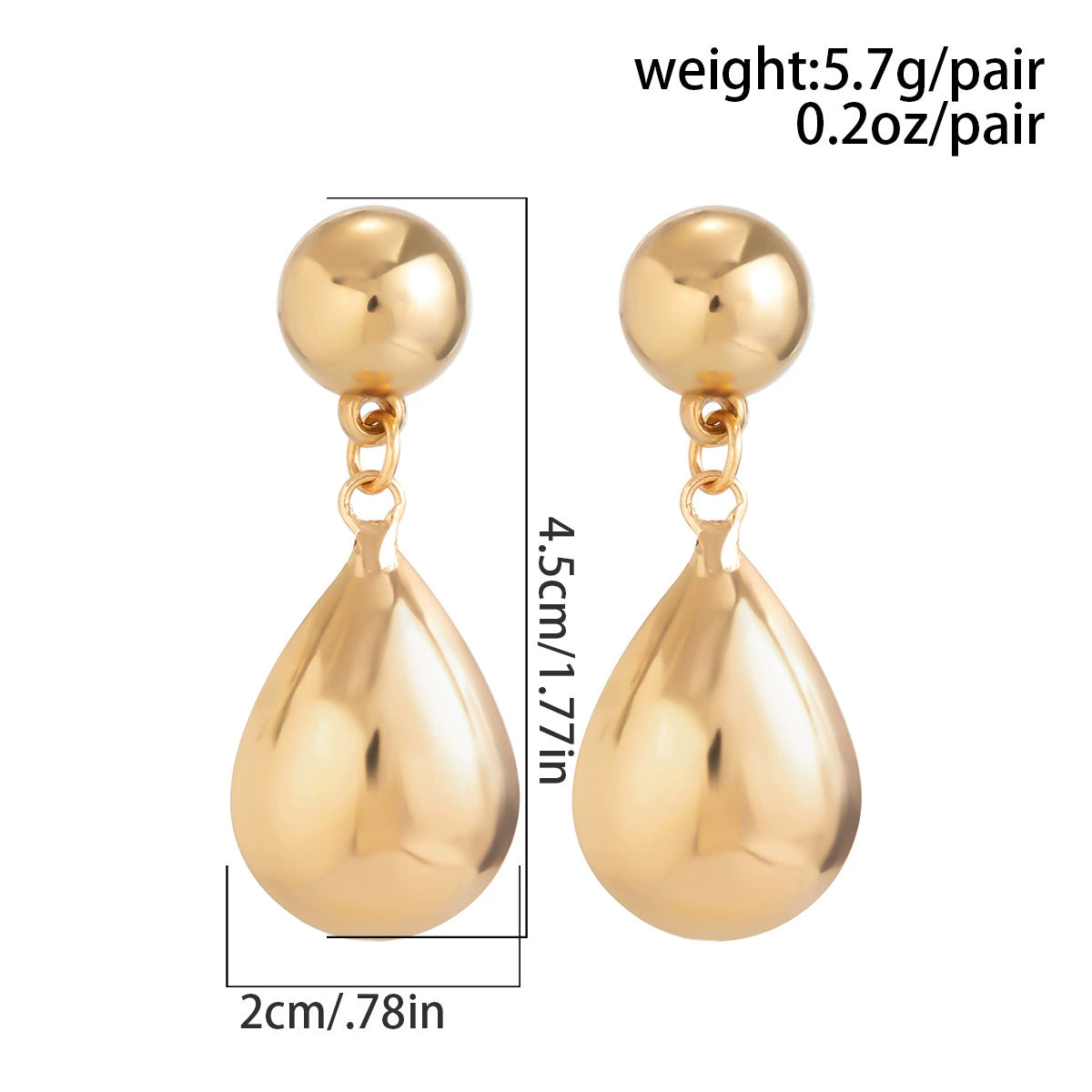 Whitlee Geometric Bean Drop Earrings - Style 02 Gold [0M8Q55HD]