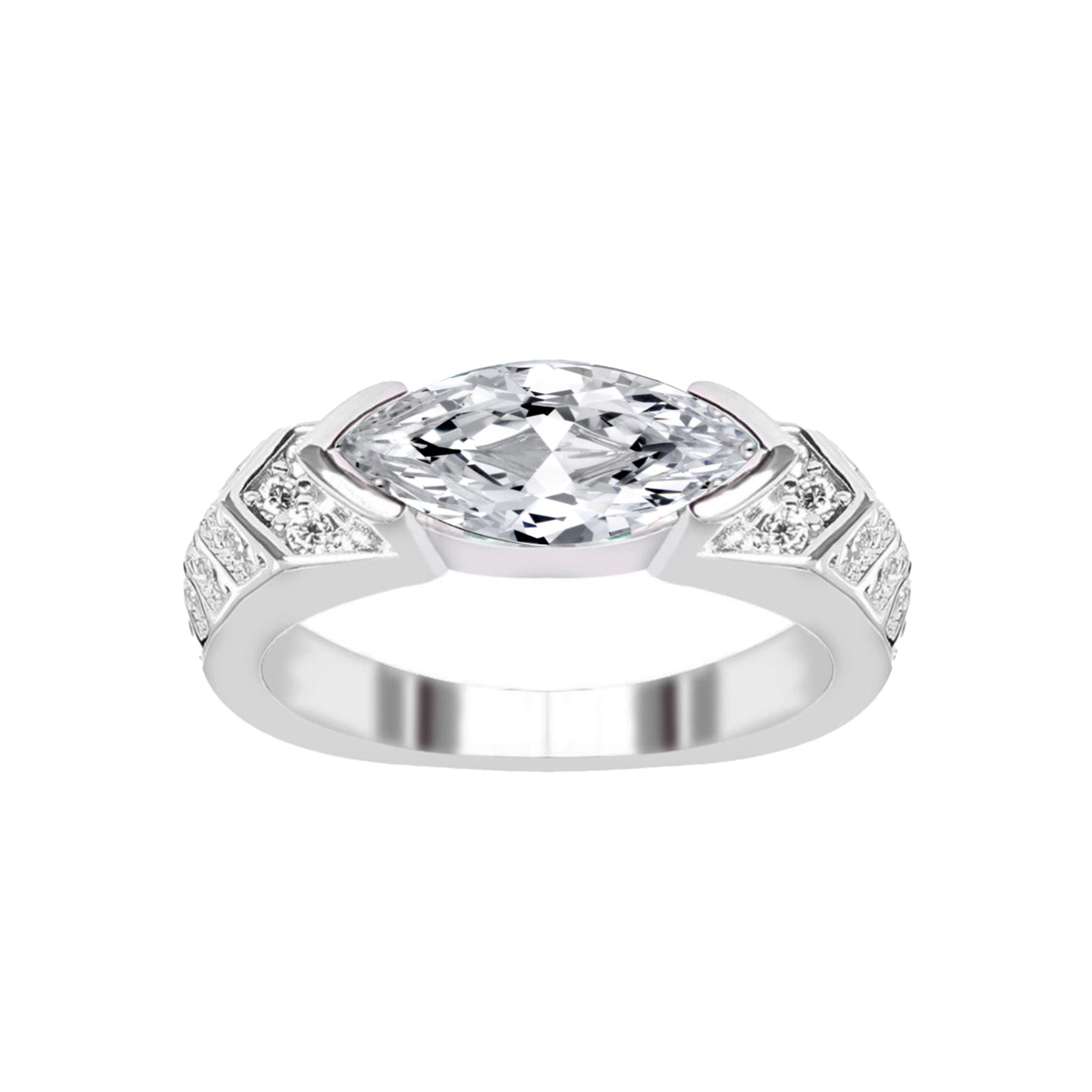 Amilliana Moissanite Horus Ring - White Crystal [SOAQRDN2]