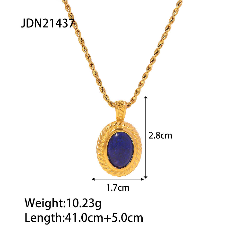 Eleonor Lapis Pendant Necklace - JDN21437 [J97VDR2P]