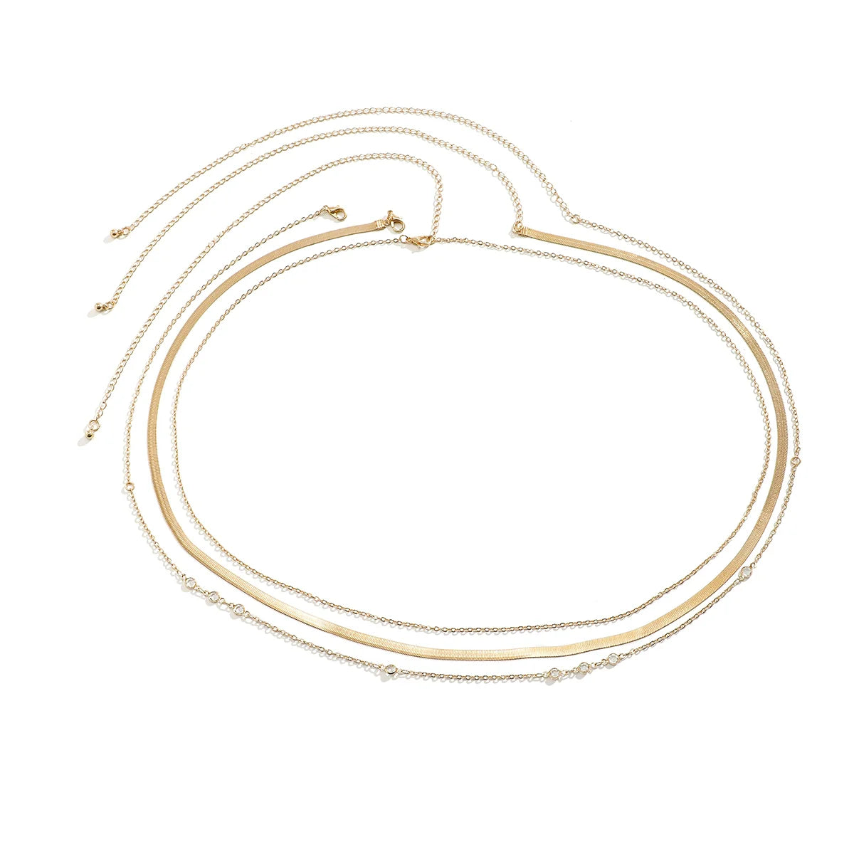 Leyla Layered Snake Chain Belt - Gold