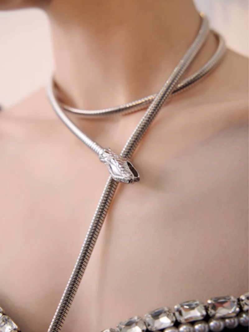 Arina Serpent Body Chain - Silver Serpent Chain (Multi-wear)