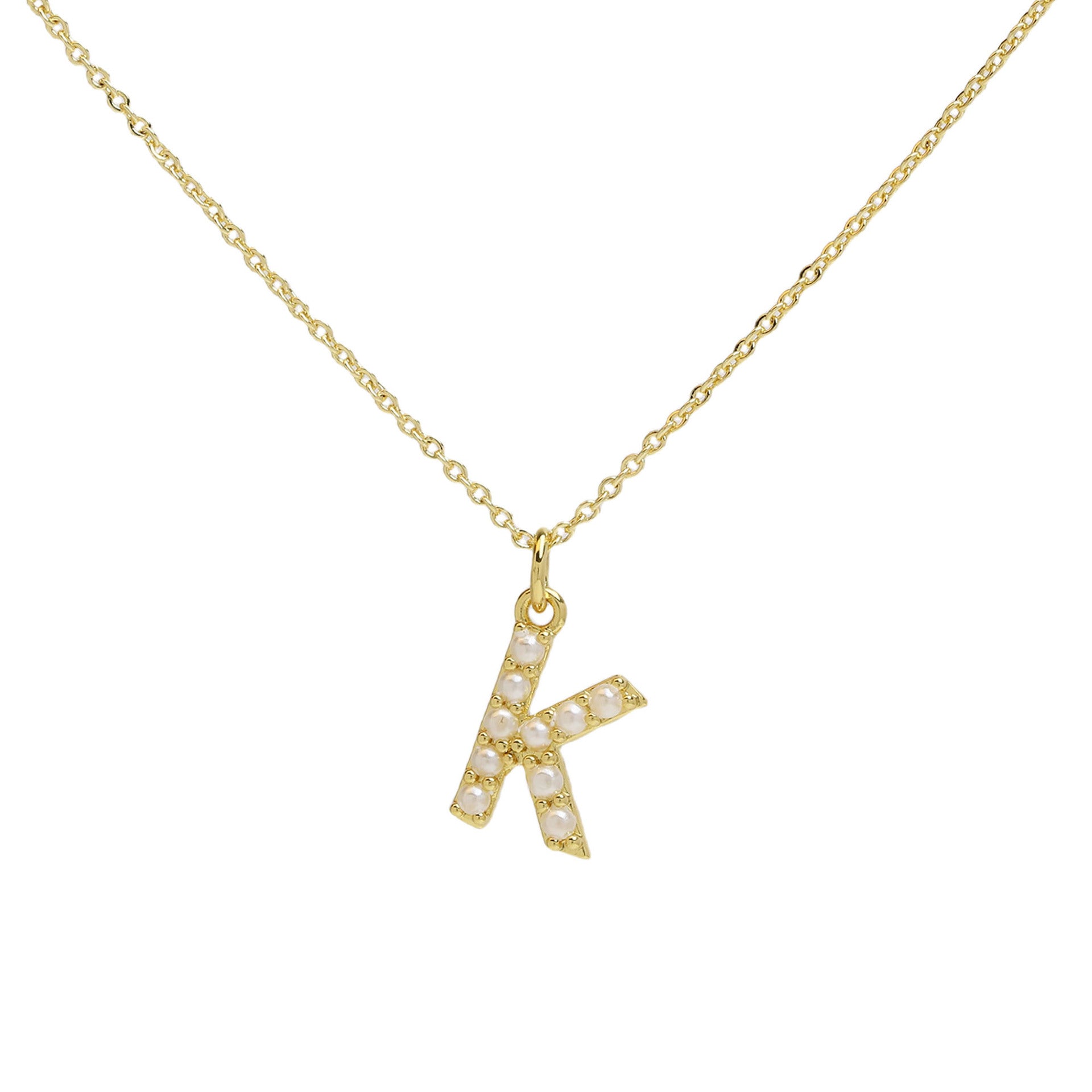 Ayaana Pearl Initial Necklace - Initial K [7S0ZGKW5]
