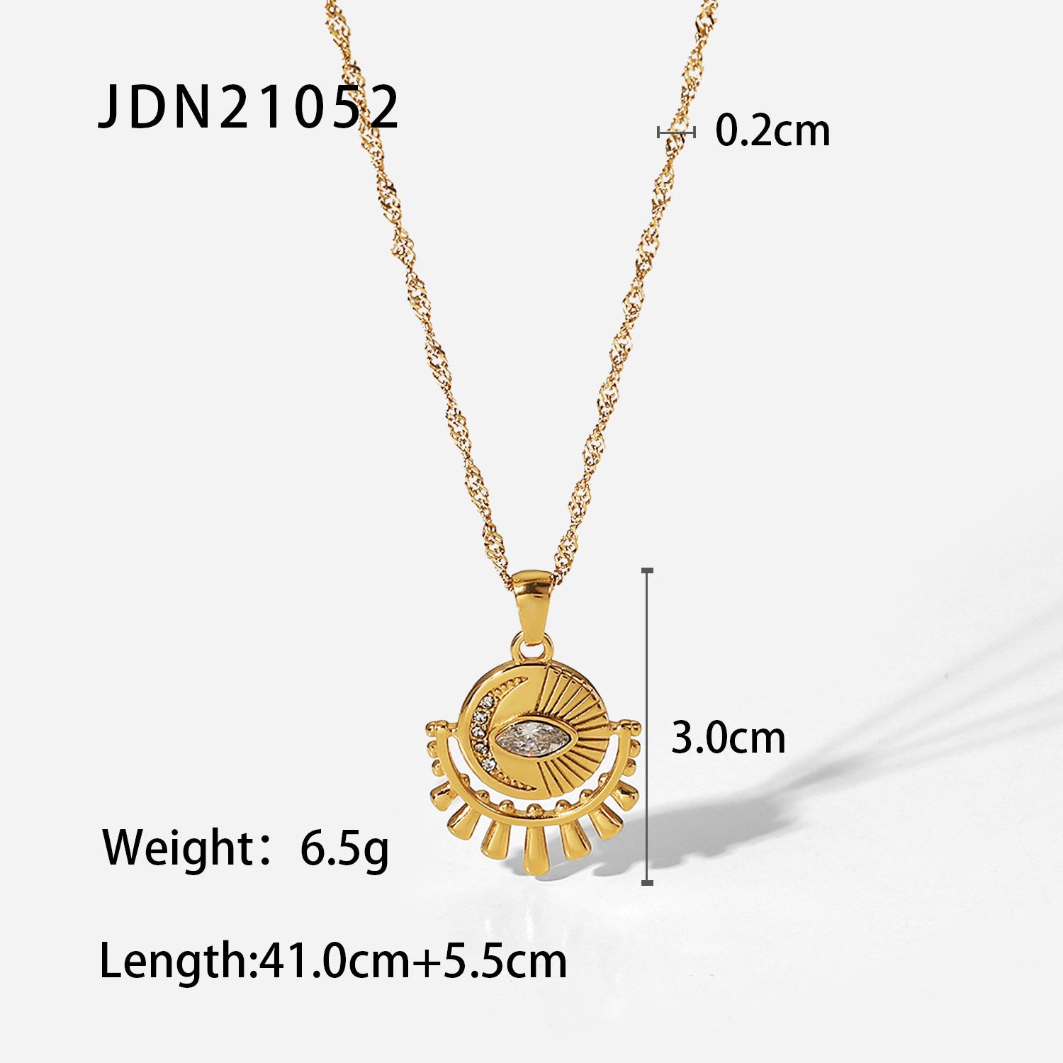 Akari Delicate Star Moon Necklace - JDN21052 [H59T3G9T]