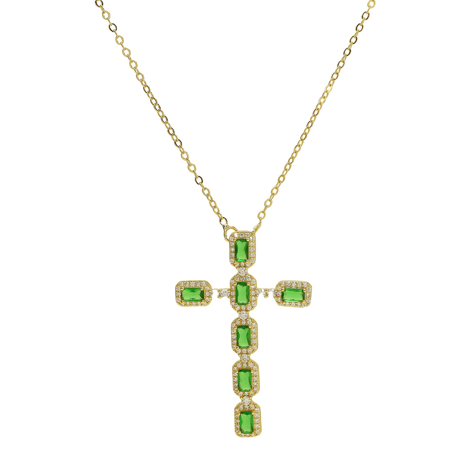 Unique Zircon Cross Pendant Necklace - Cross Pendant Style M [BU4G9XI9]