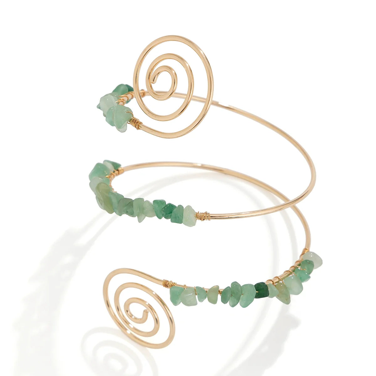 Elliemae Colorful Spiral Arm Cuff - Green