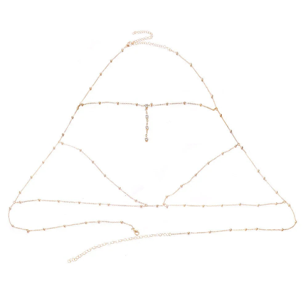Indiana Layered Tassel Body Chain - Gold