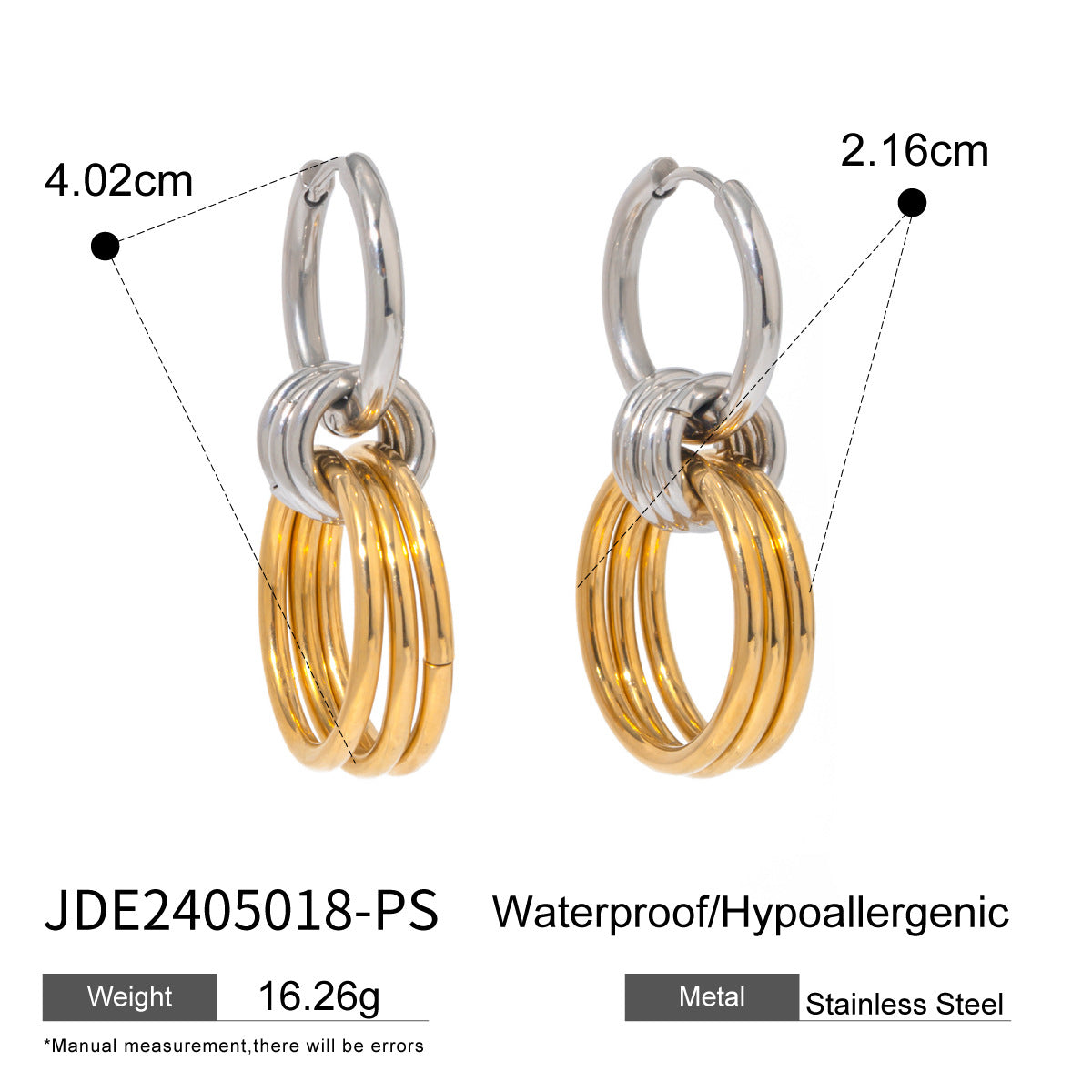 Alivia Colorblock Hoop Earrings - JDE2405018-PS [Z7T0C3KC]