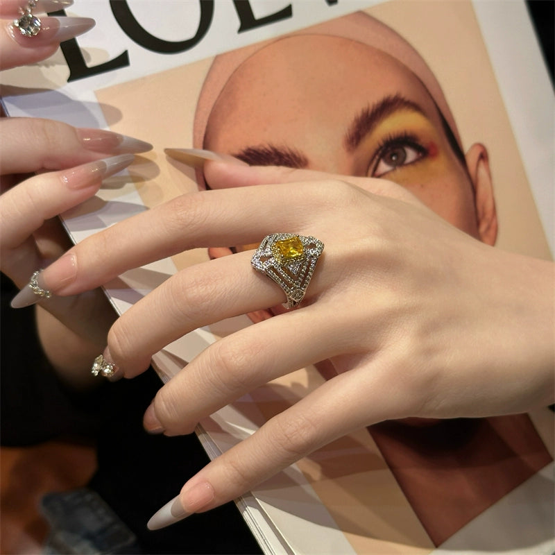 Falynn Radiant Rhombus Ring - One Size, Adjustable [NZGNMMBT]
