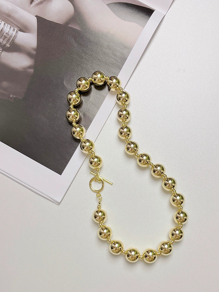 Guinevere Sphere Chain Necklace - Gold