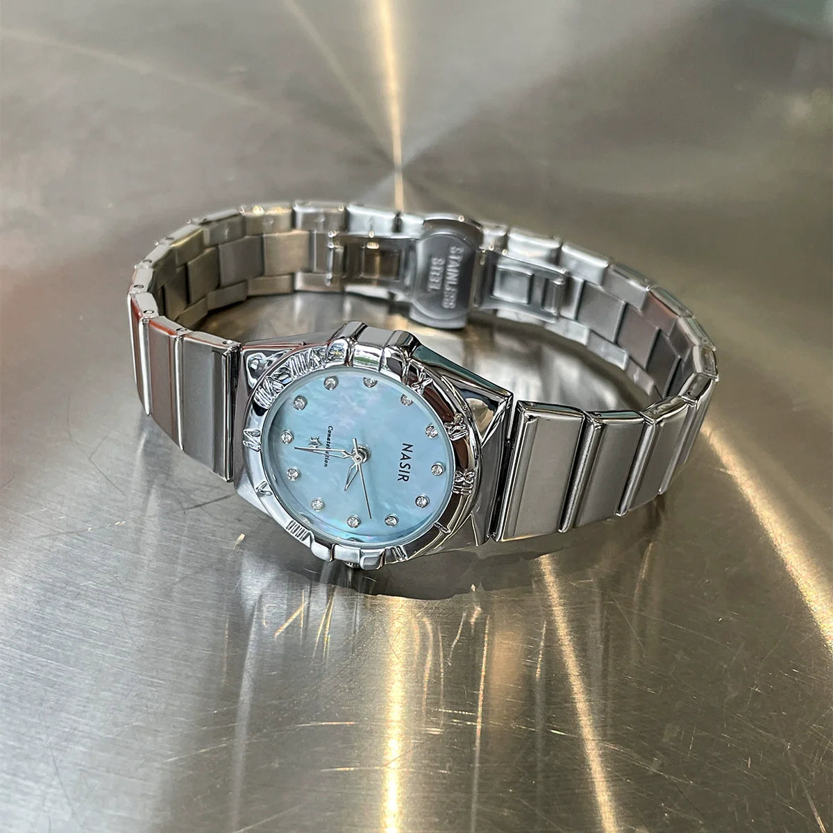 Noah Luxe Steel Watch - Mother-of-Pearl Blue