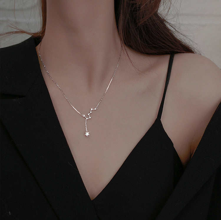 Avigayil Big Dipper Tassel Necklace - White Gold Tone [T1J9ESV9]