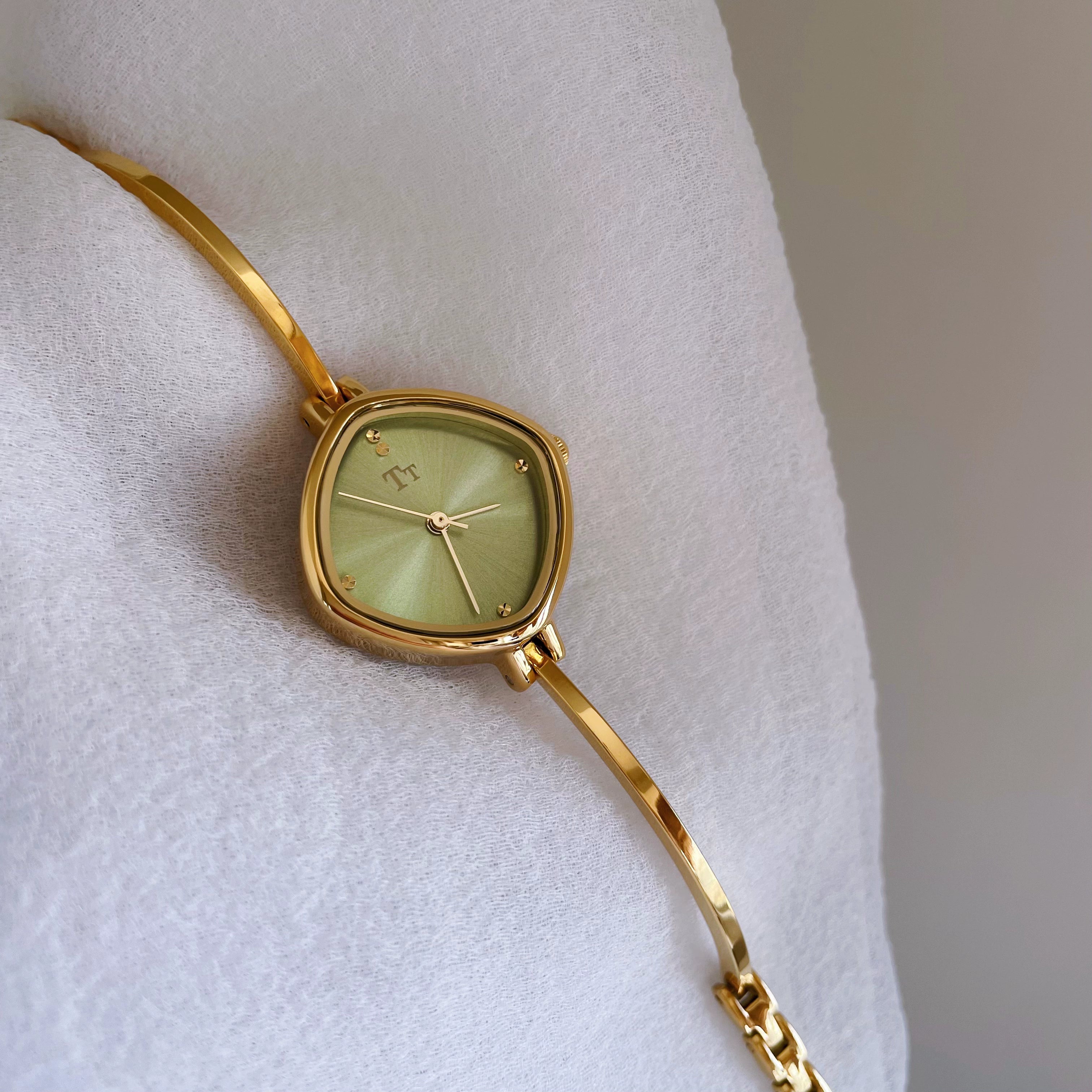 Jensen Square Green Bracelet Watch - Gold Green [FYBYGK42]