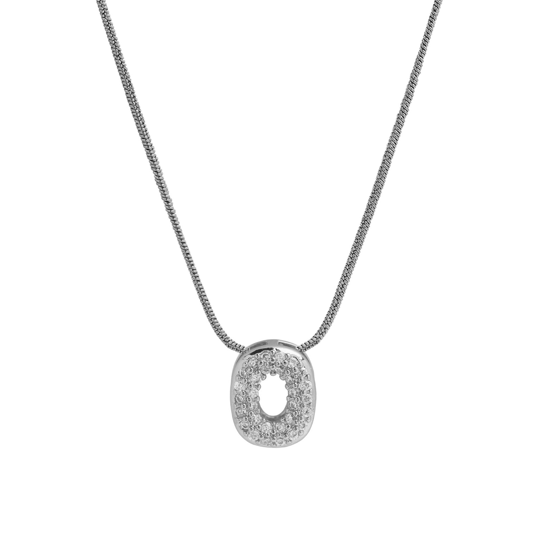 Deborah Initial Snake Necklace - Silver-tone O Initial [4FKNTRP4]