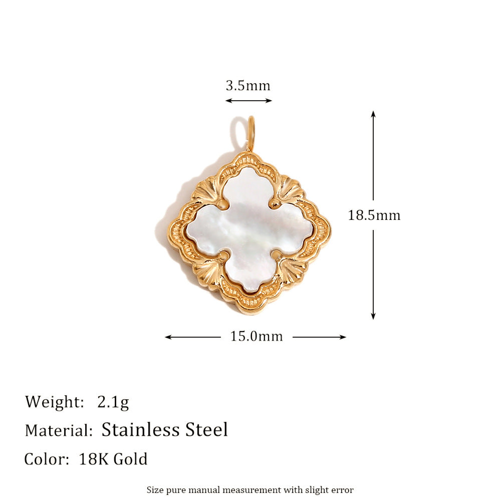 Kambri Luxe Charm Pendants - Shell Rhombus Pendant - Gold [AGS31FRS]