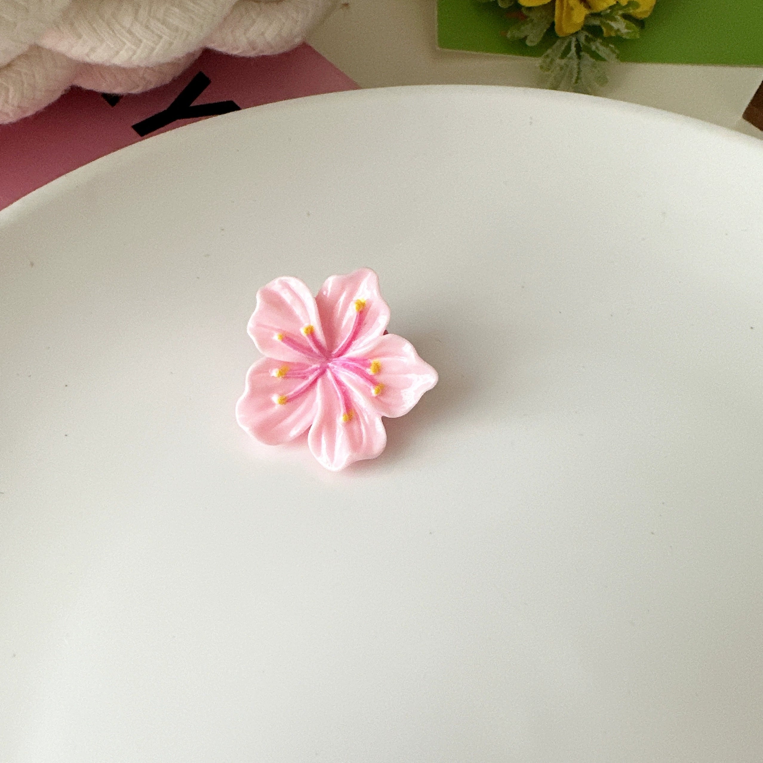 Britany Pink Blossom Hairpin - Small Alligator Clip (One) [PU1WZV6P]