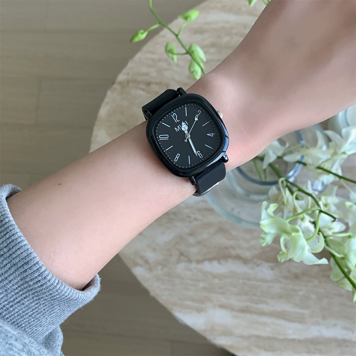Ariana Modern Square Wrist Watch - Black [0BXXQ5QD]