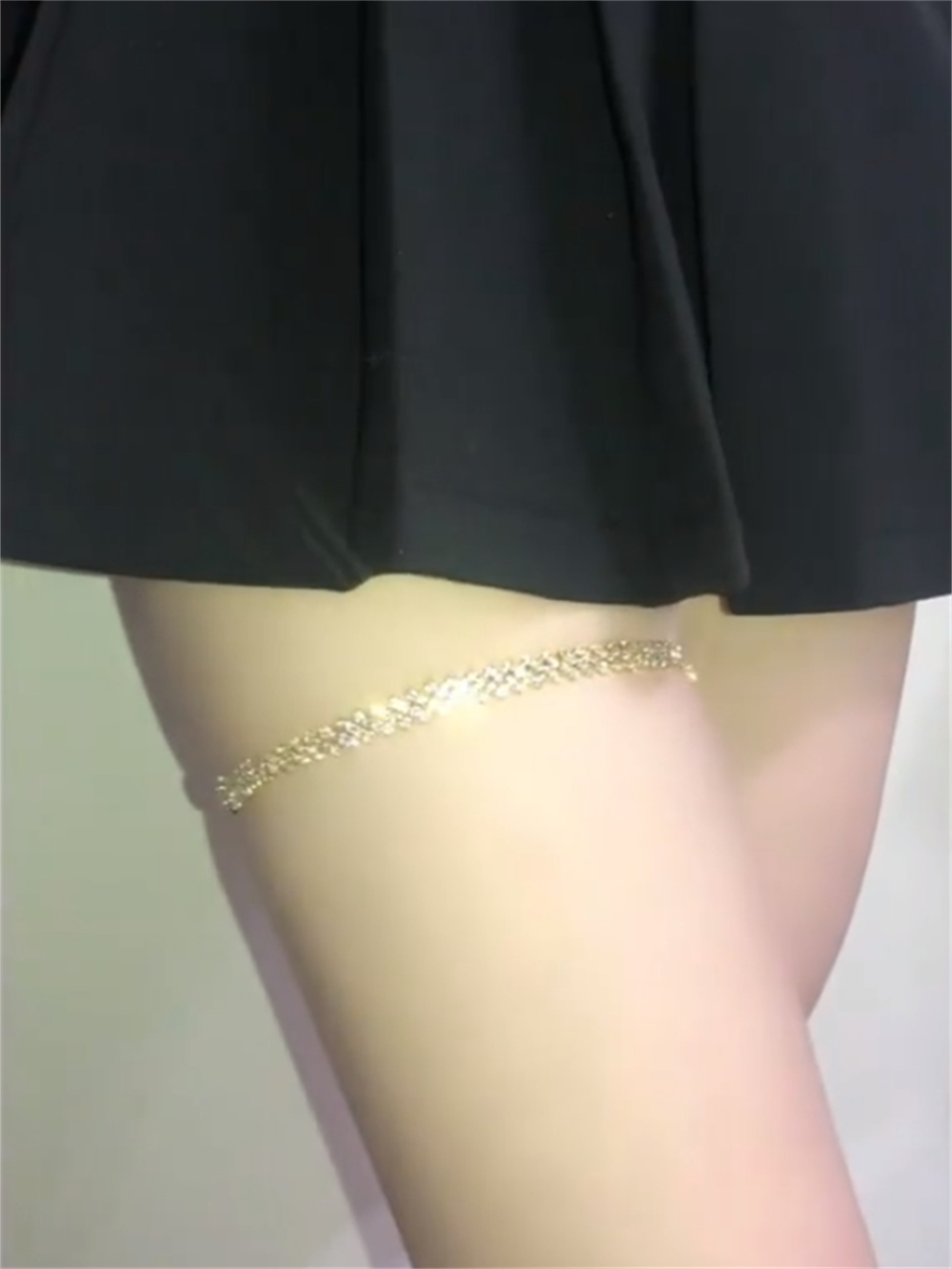 Paetyn Rhinestone Thigh Chain - Plated Gold