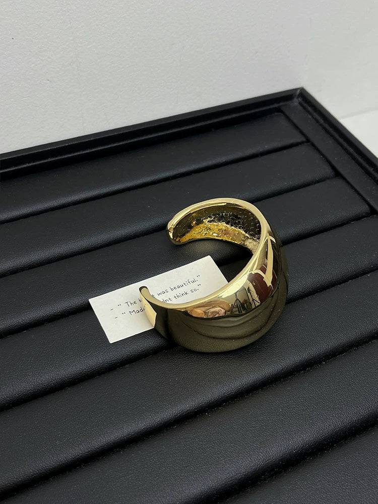 Brady Polished Open Cuff Bracelet - Gold