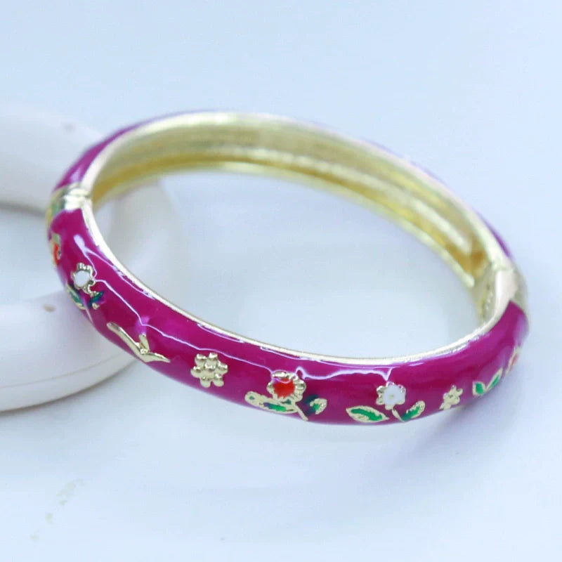 Sloan Whimsical Floral Bracelet - Fuchsia (4.7cm)