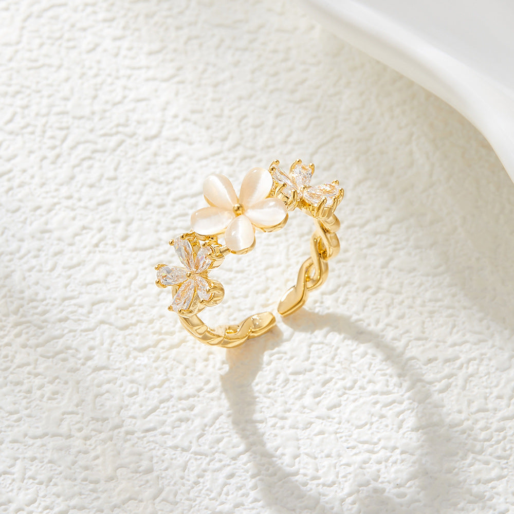 Marleigh Floral Cat's Eye Ring - Style 1 [QZ6ZQFLC]