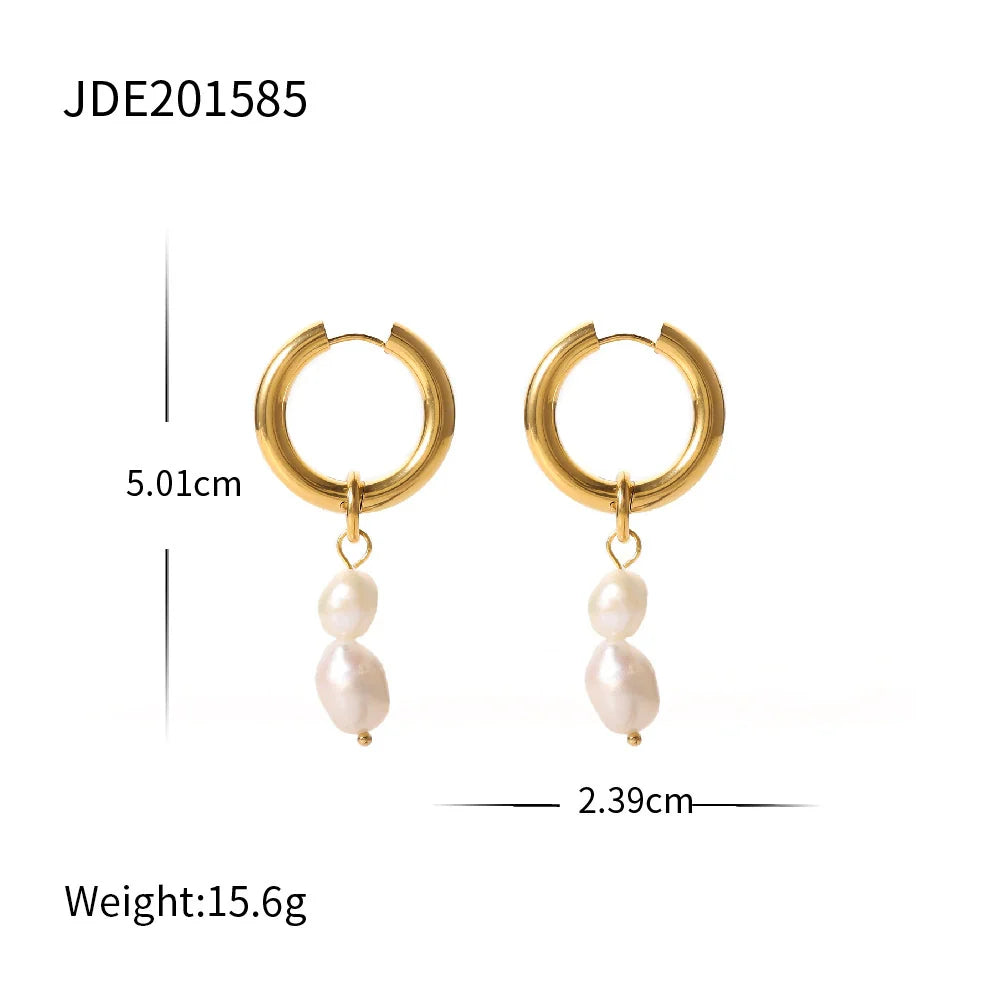 Azure Freshwater Pearl Hoops - JDE201585