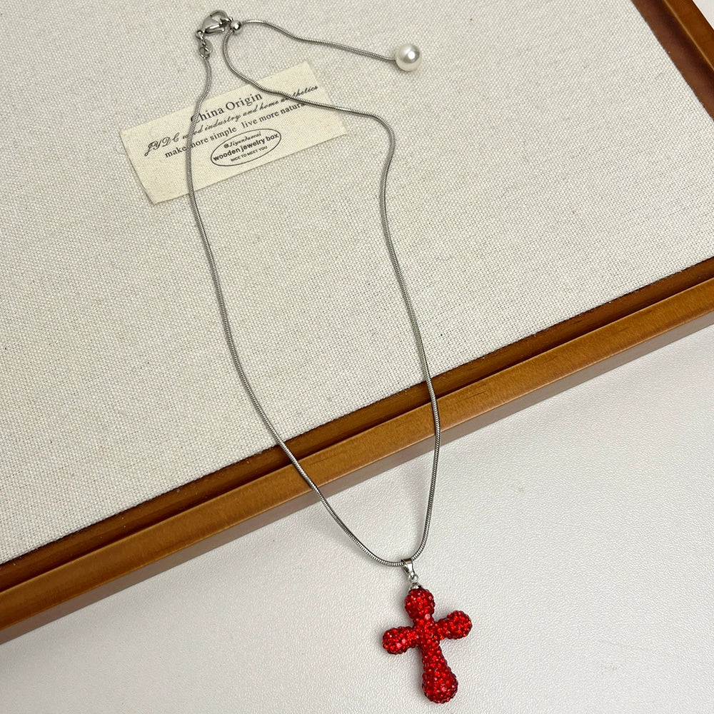 Aryiah Sweet & Cool Cross Necklace - Red Cross Necklace [I0RCK8QZ]