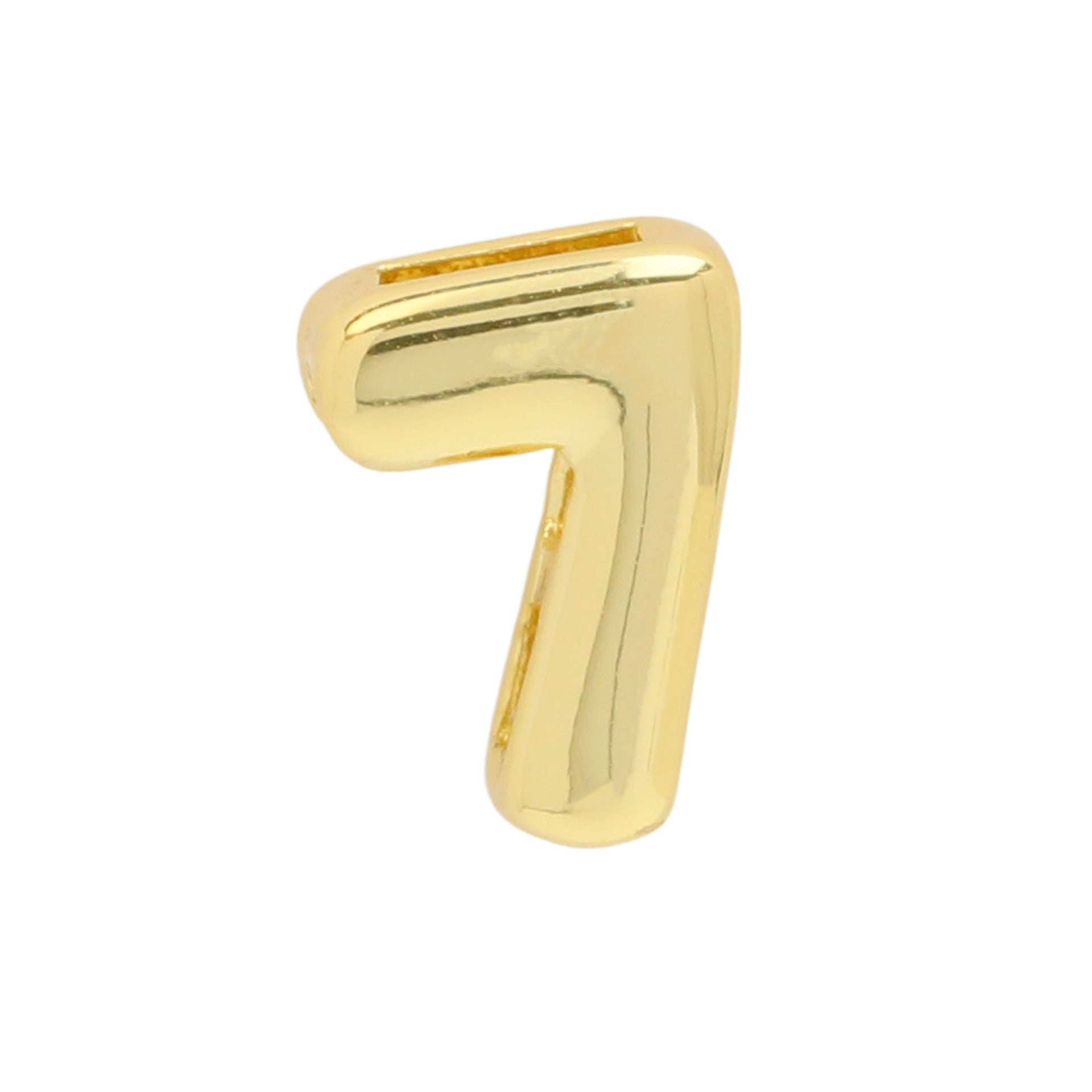 Devora Bubble Letter Necklace - Gold Tone Number 7 Pendant [4W3F3SHV]