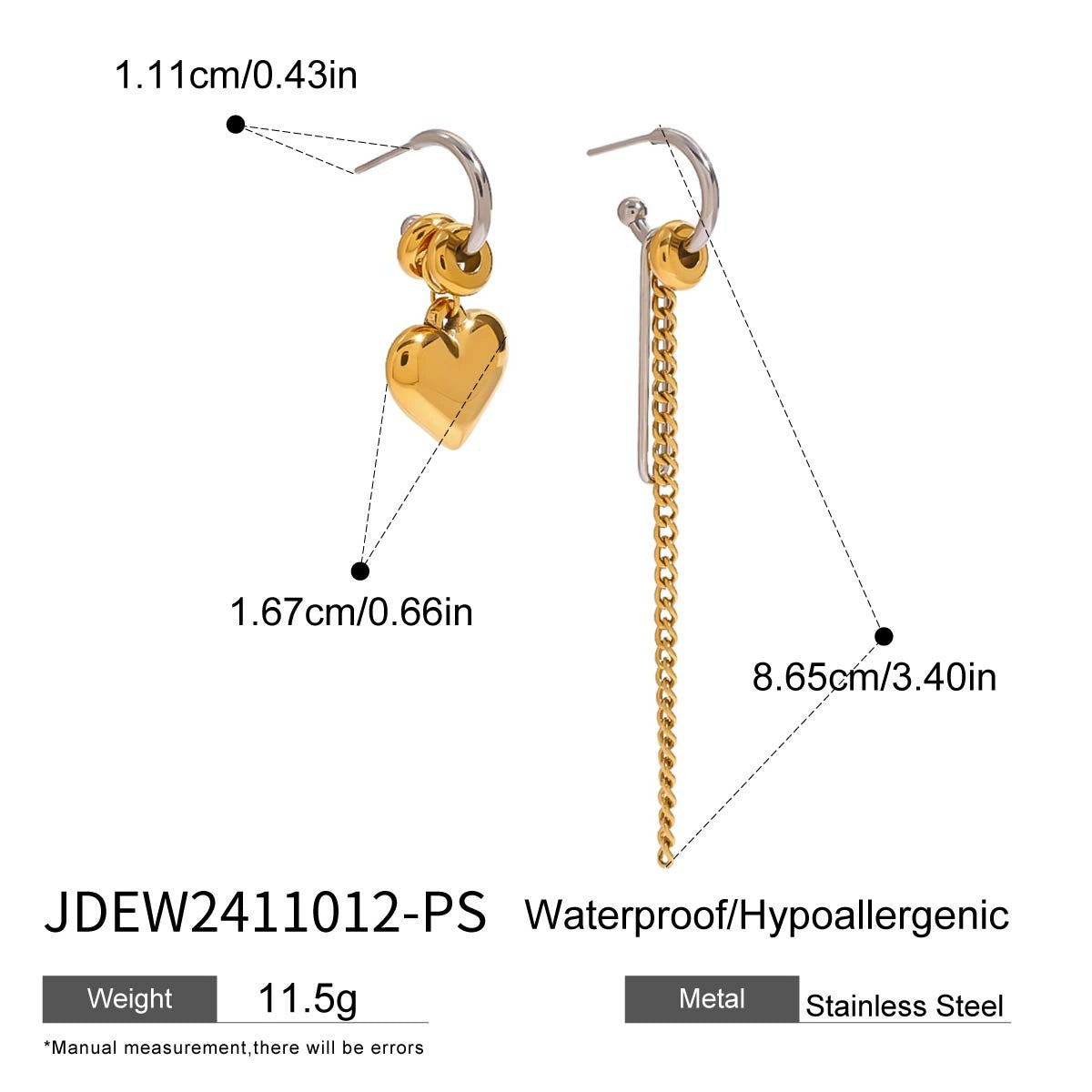 Queena Titanium Pearl Hoops - JDEW2411012-PS [S52EDEUC]