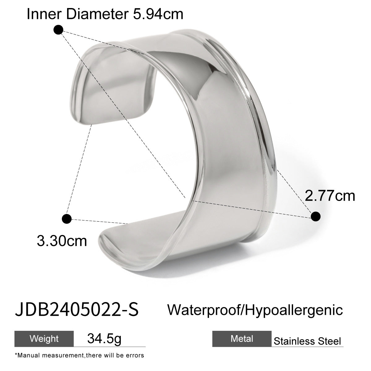 Lindley Bold Open Bracelet - JDB2405022-S [N6WS636J]