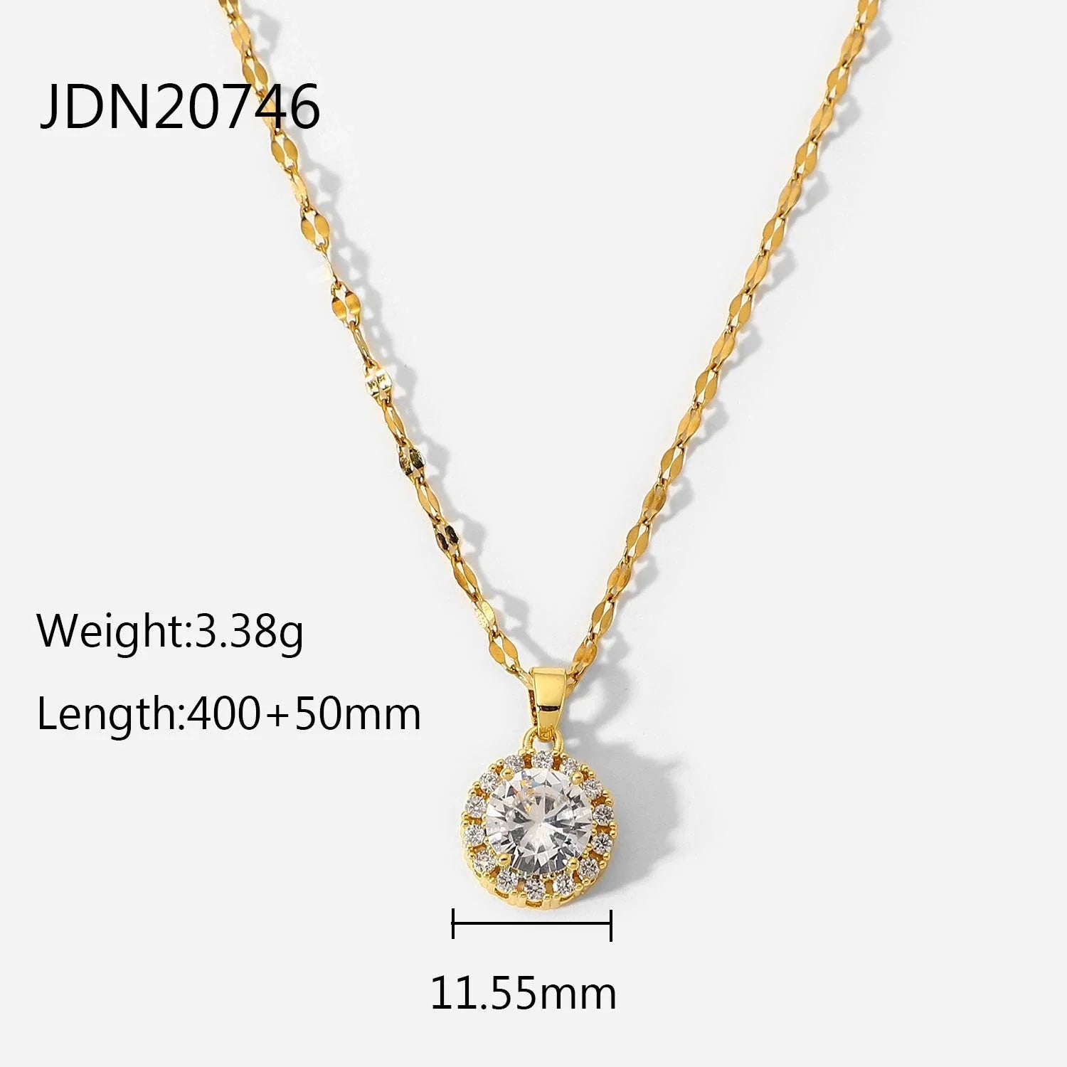 Neena Bezel Zircon Necklace - JDN20746