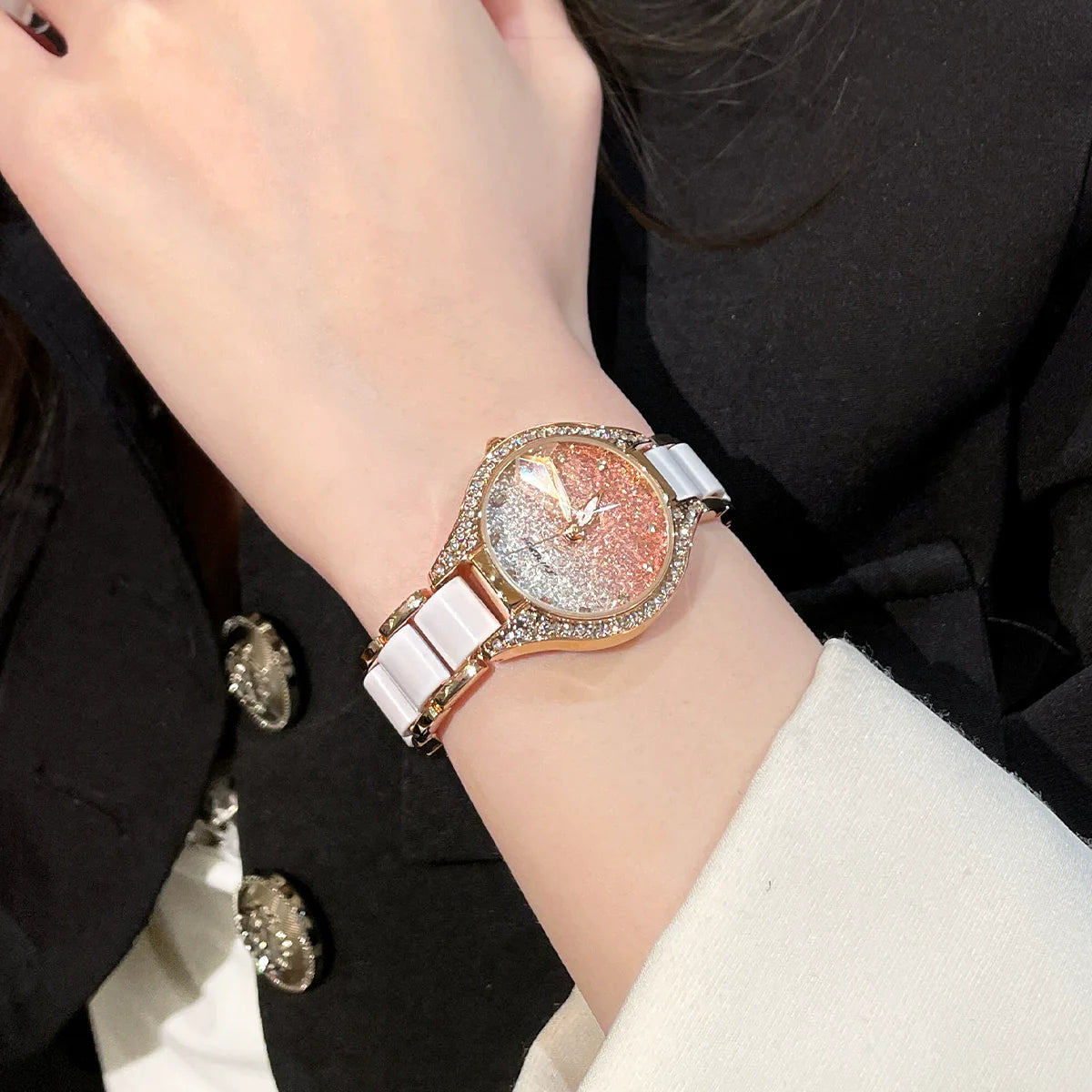 Yasmina Diamond Ceramic Watch - undefined