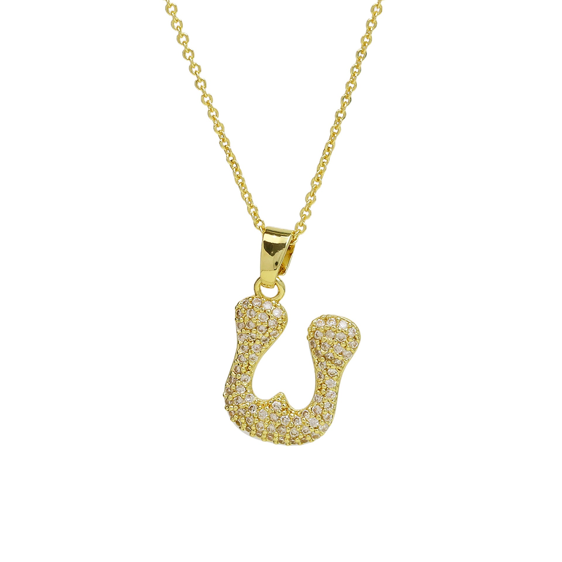 Fatou Bubble Initial Necklace - U [QQDKS03P]