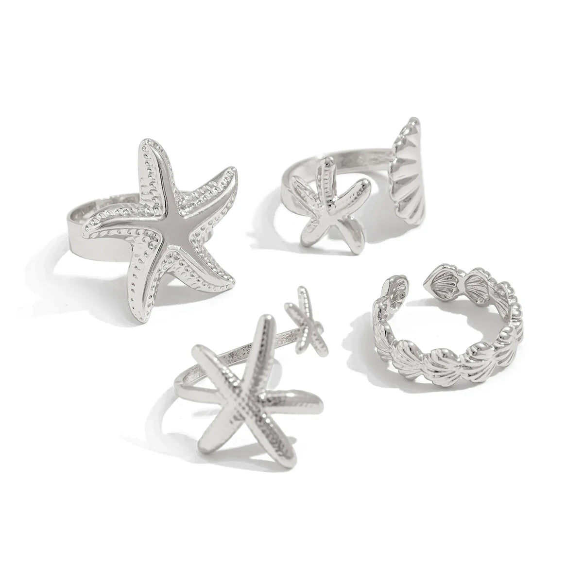 Havilah Ocean Charm Ring Set - Silver