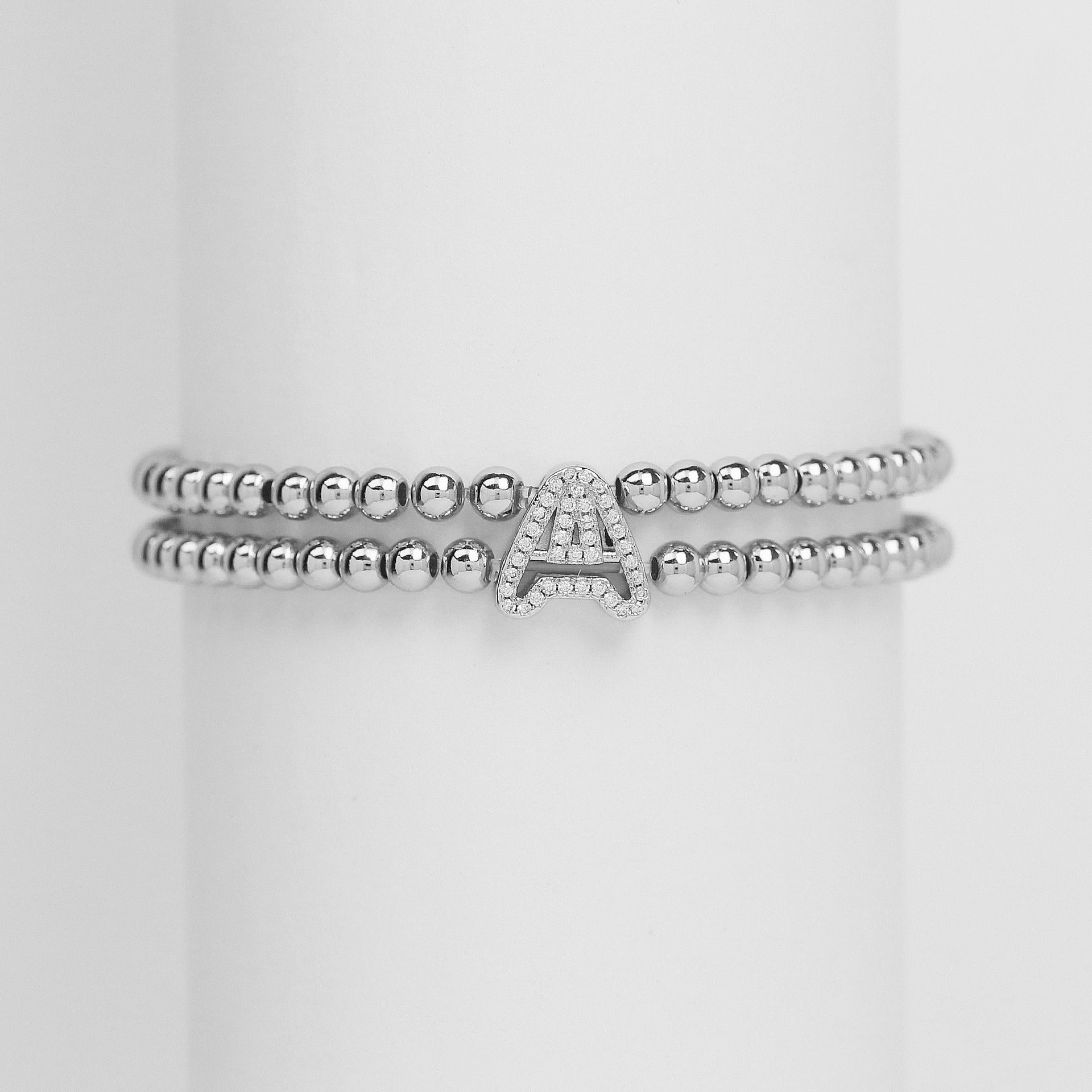 Alexandra Bubble Initial Bracelet - Silver A [K5NFNOGO]
