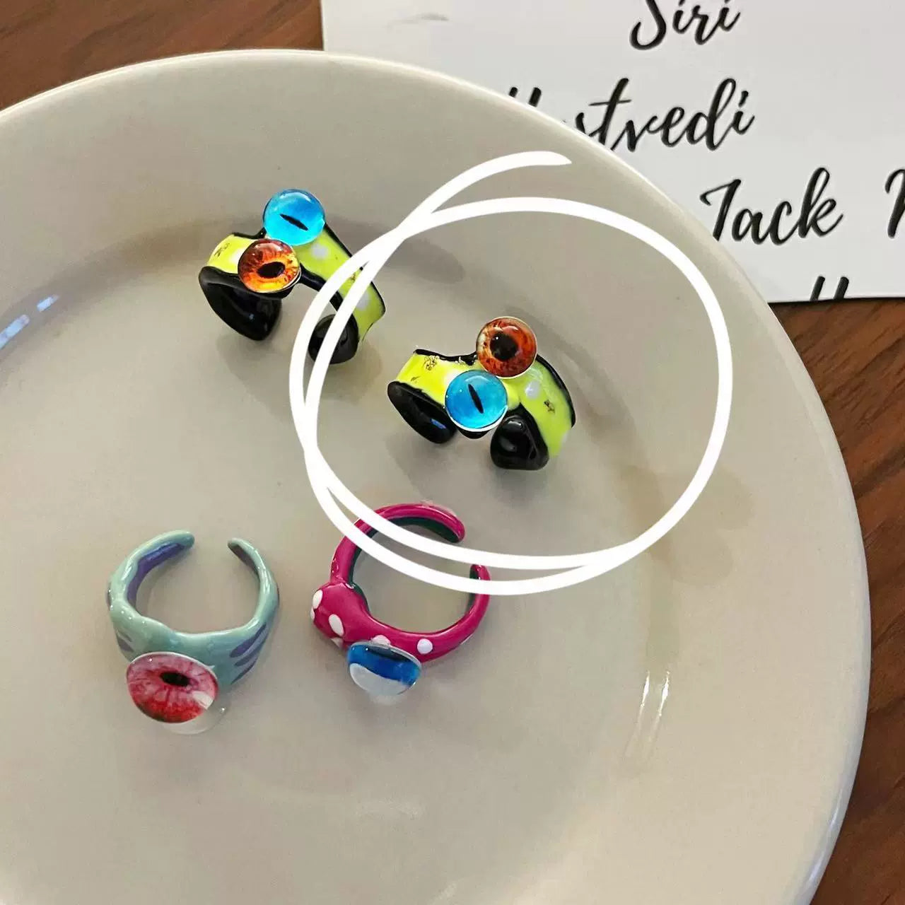 Dalila Enamel Eye Ring - undefined