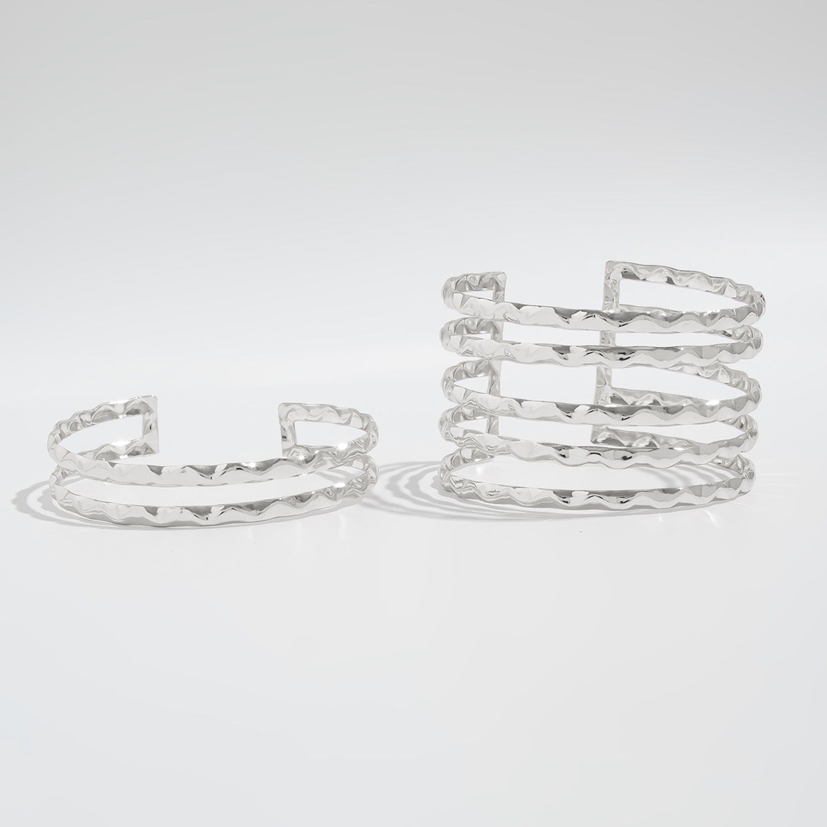 Ifrah Wave Cuff & Ring Set - Silver [X18TNDYO]