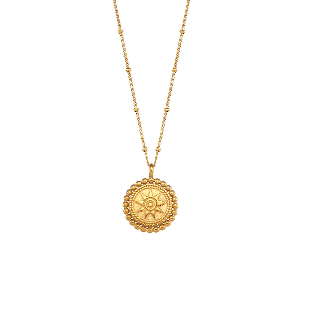 Karissa Star Disc Necklace - Star Disc Pendant Necklace [CYGRH75M]