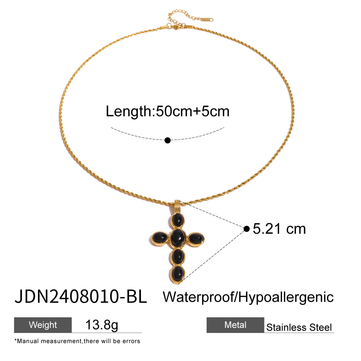 Jordana Cross Stone Jewelry - JDN2408010-BL [JQUJKZHF]
