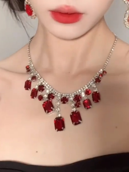 Cataleya Ruby Waterdrop Necklace - Necklace