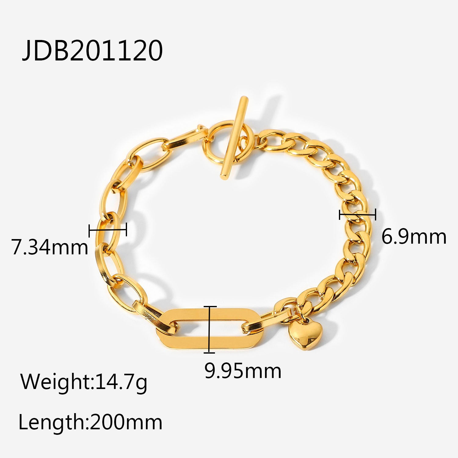 Cambria Gold Link Bracelet - JDB201120 [OVRWPRAO]