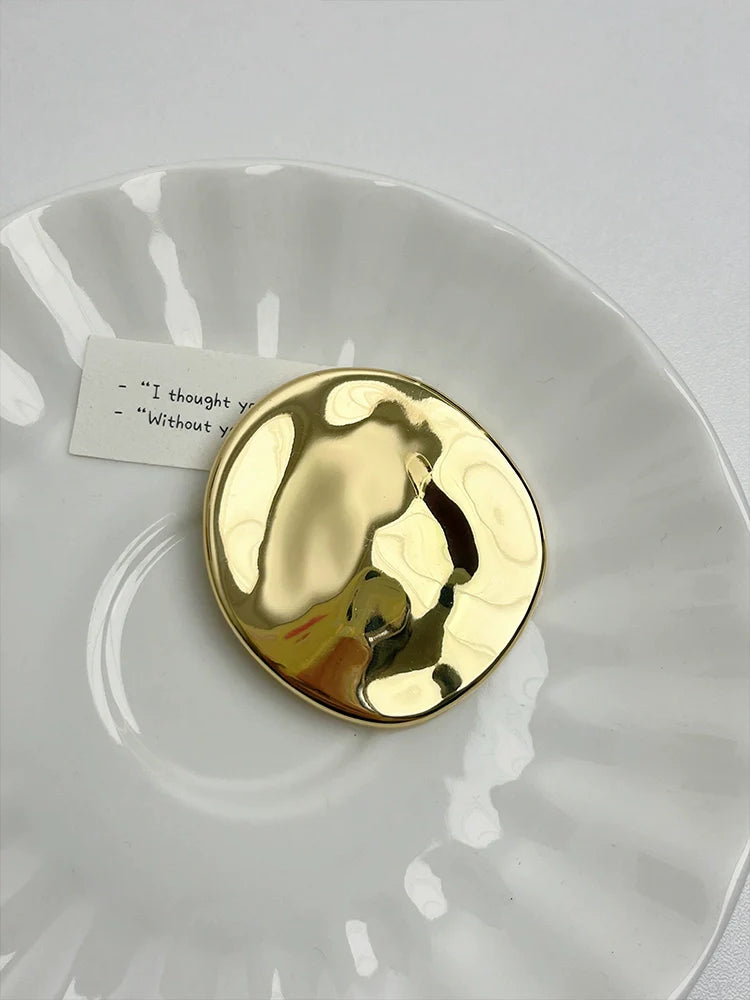 Yaslin Irregular Circle Brooch - Gold