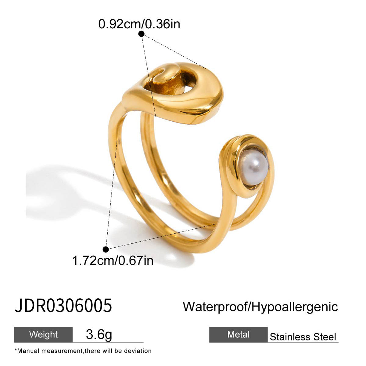 Mishika Paperclip Pearl Ring - JDR0306005 [6PBPHV41]