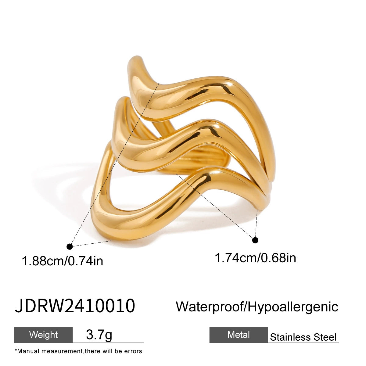 Nayelis Asymmetrical Open Ring - JDRW2410010 [YH4HJLER]