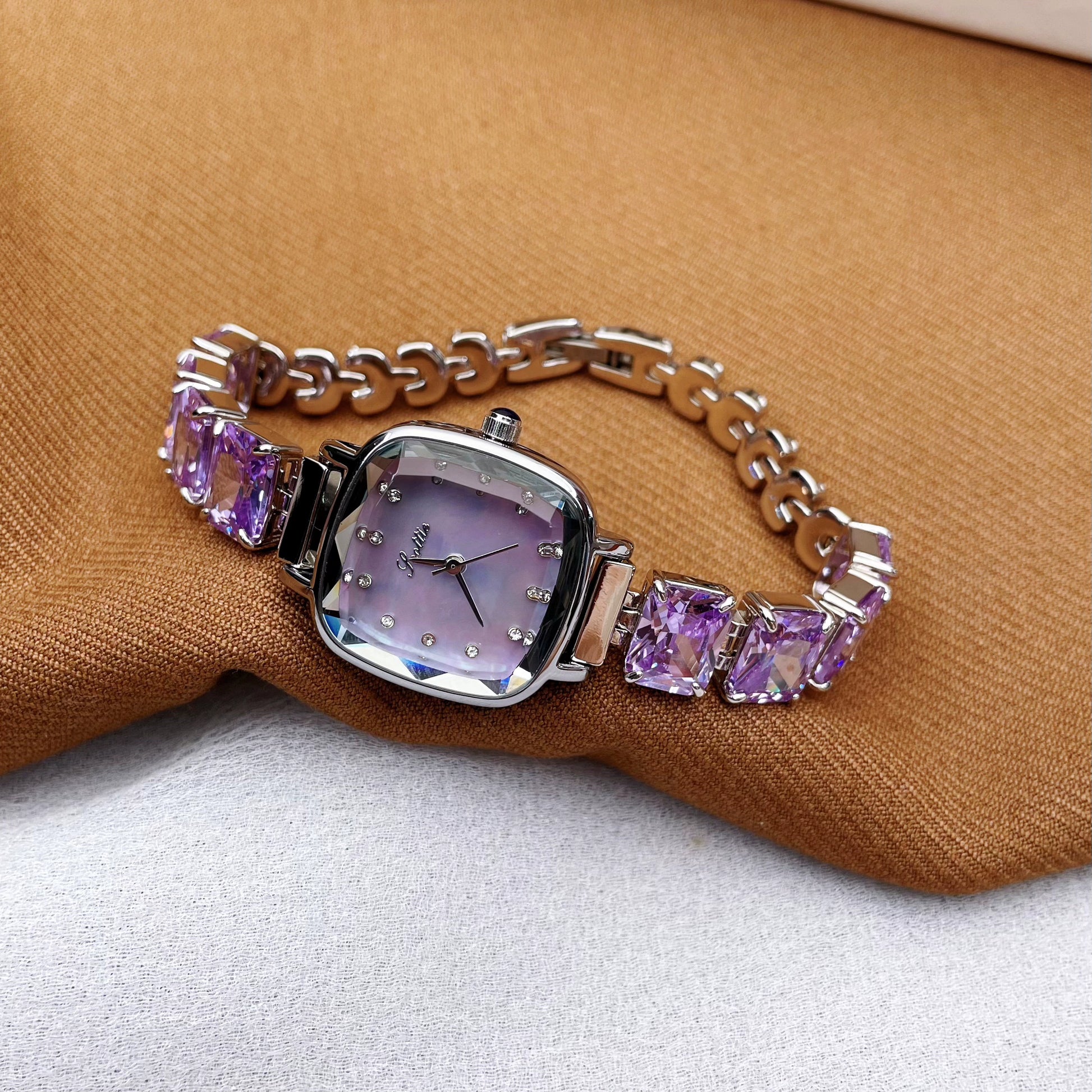 Janelly Square Bracelet Watch - Purple Purple Face [YJKZTHSZ]
