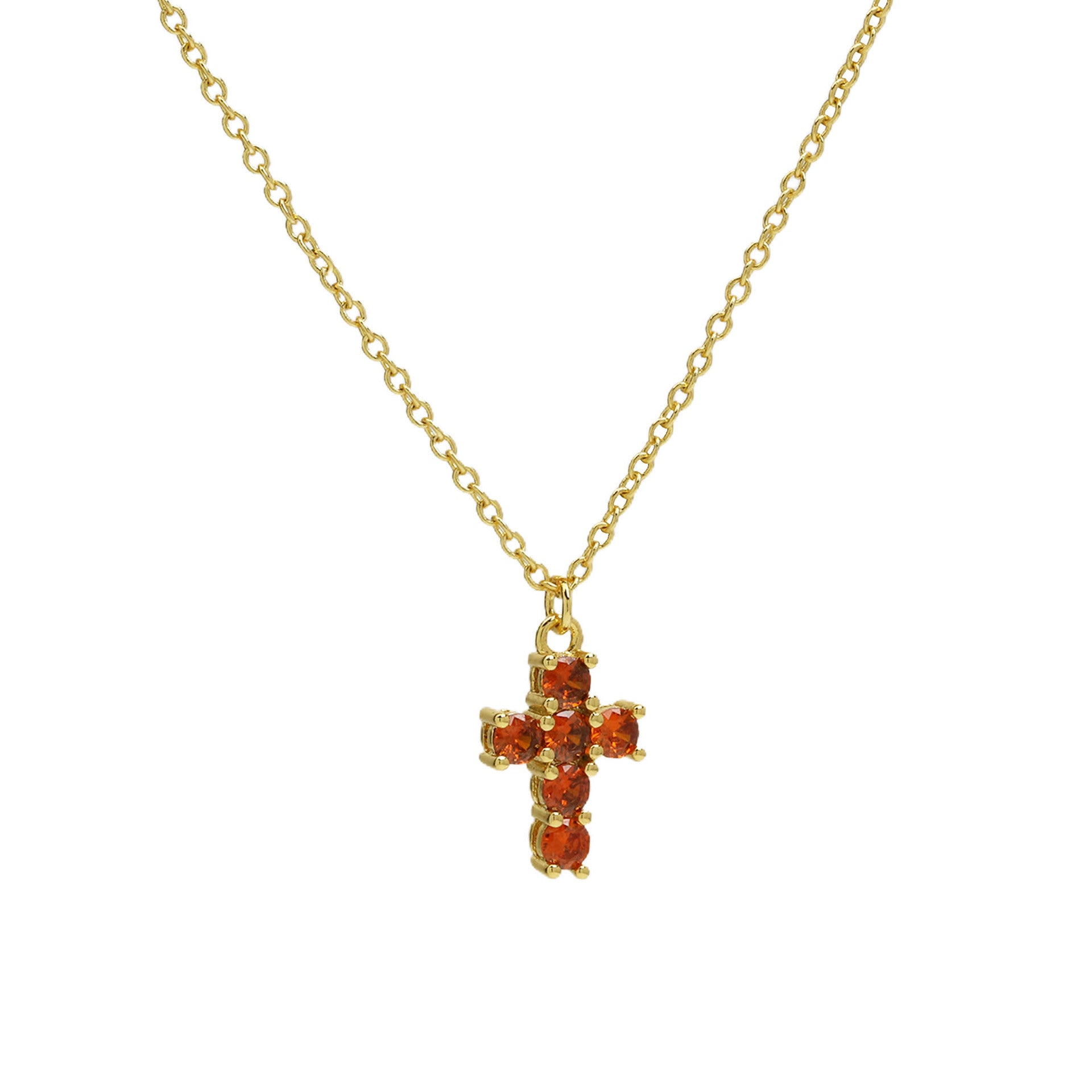 Alysse Birthstone Cross Necklace - January [DSIFT8P7]