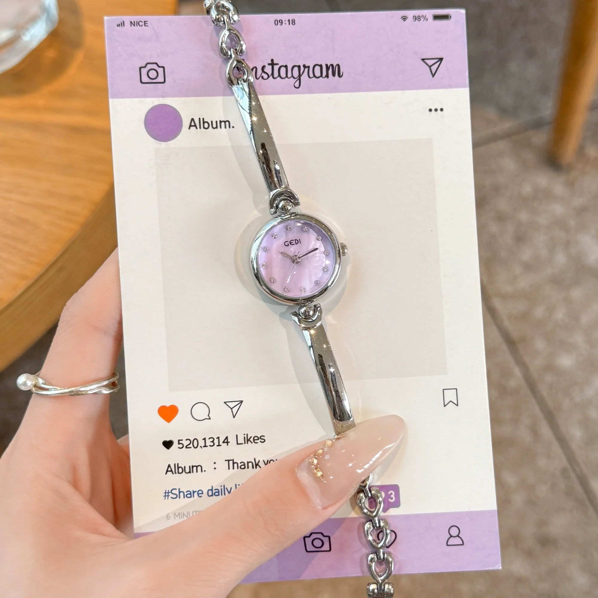 Aasiya Delicate Bracelet Watch - Taro Purple