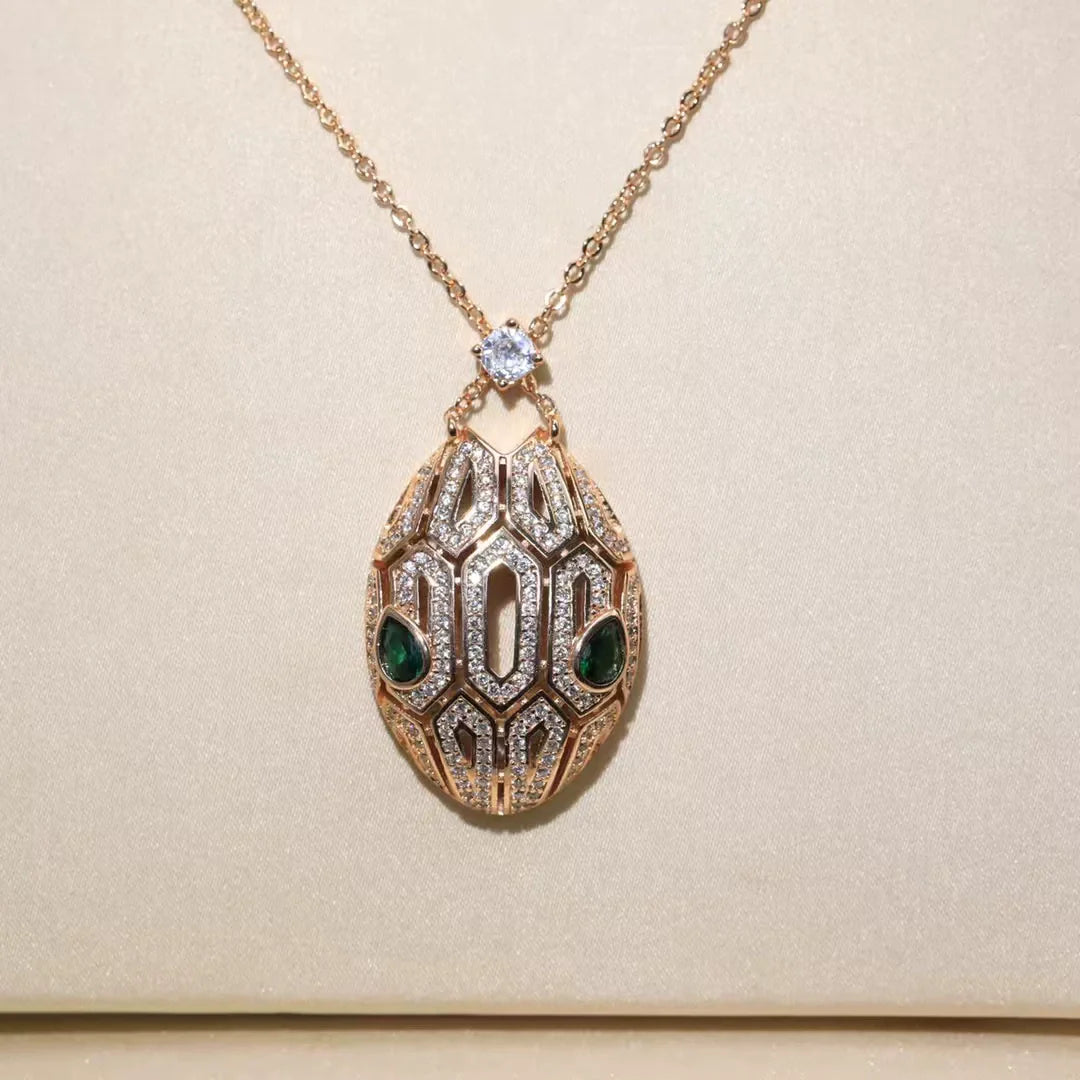Juliett PavŽ Serpent Necklace - Rose Gold Hollow